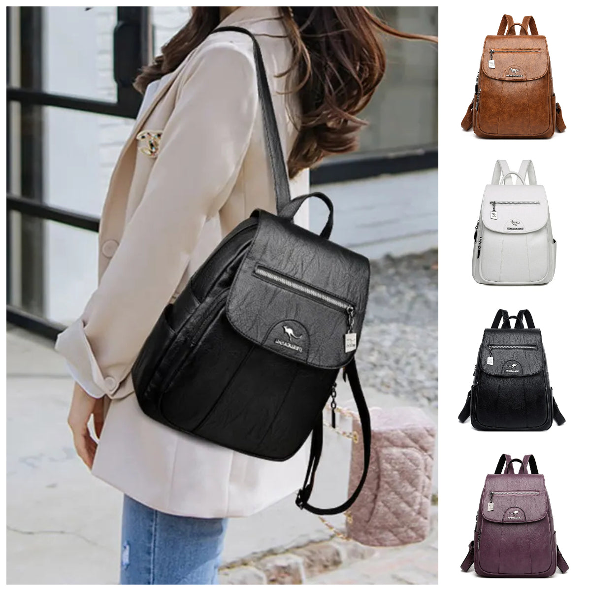 👜🎒【Časovo obmedzená zľava】Dámsky retro cestovný batoh z mäkkej kože 