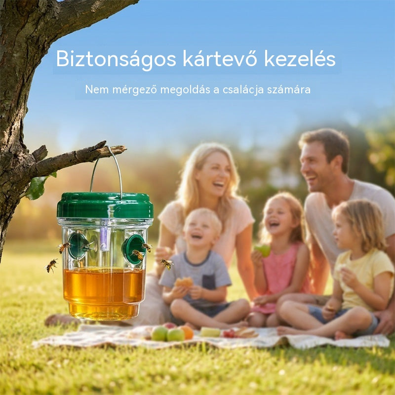 🐝☀️ Napelemes darázscsapda teraszra és kertbe 🔋🌿 – hatékony, újratölthető és időjárásálló – vegyszermentes, akár 500 négyzetméterre – spórolj most!