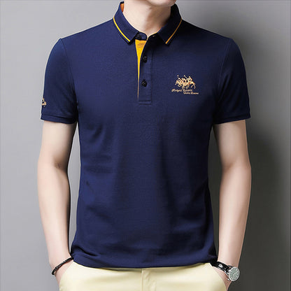 🔥🔥👔【50-105kg】2024 Męska koszulka polo z haftowanymi klapami