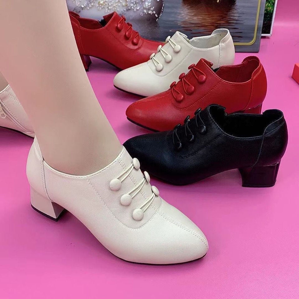 【35-40】Nové módne ležérne topánky so stredným podpätkom