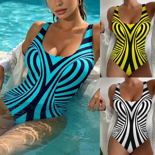 🥰【Zadnji dan – 50 % popust】🔥【S~5XL】Enodelne kopalke s potiskom iz hitro sušečega materiala 🏖️