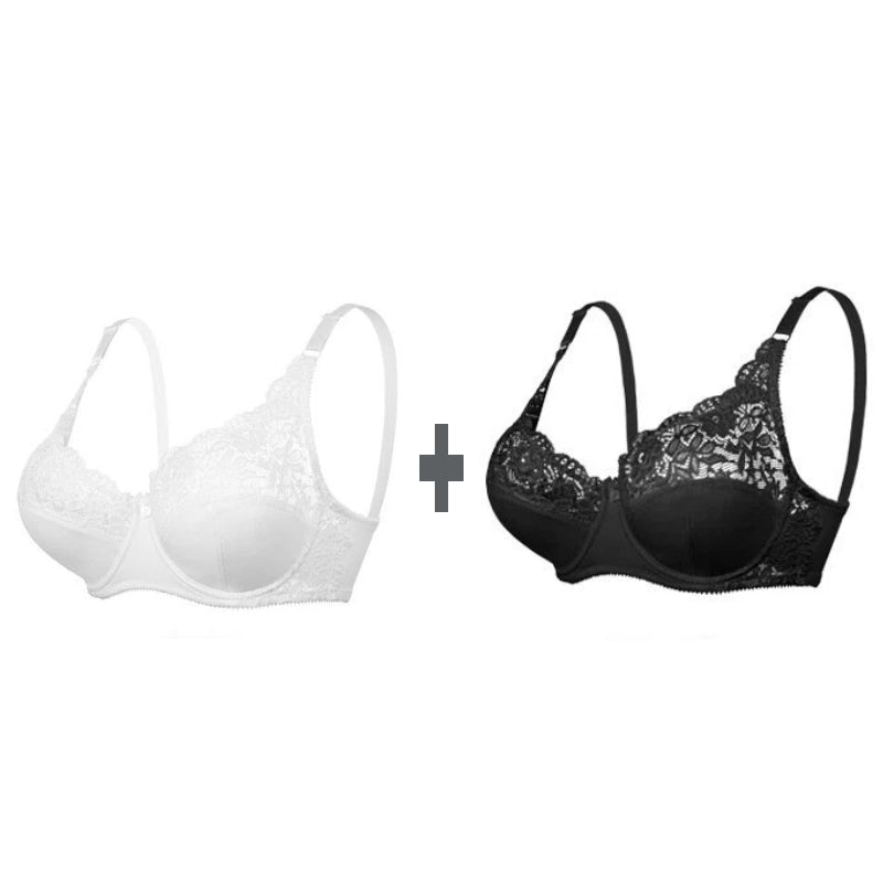 🔥50% de descuento🥰【Compra 1 y llévate 1 gratis】Sujetador moldeador de encaje para mujer de talla grande con entretelas y aros