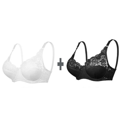 🔥50% de descuento🥰【Compra 1 y llévate 1 gratis】Sujetador moldeador de encaje para mujer de talla grande con entretelas y aros