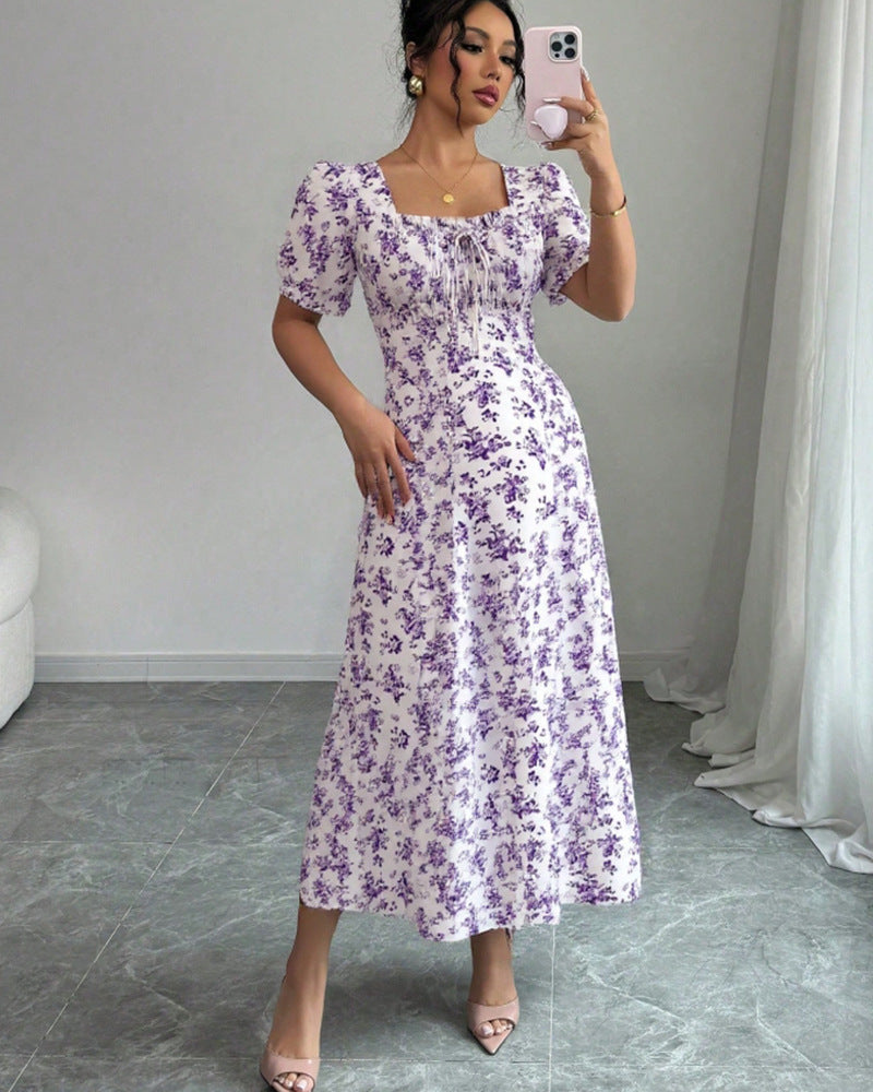 👗Ostatni dzień promocji -50%! 【S-2XL】Letnia elegancka sukienka w kwiaty, przewiewna i wygodna, łatwa do stylizacji, wysmuklająca sylwetkę.