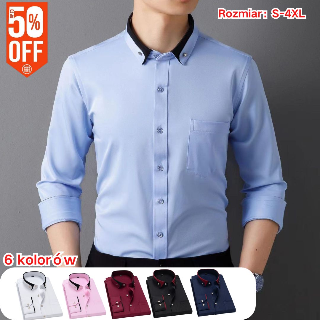 【S-4XL】👕Nowa oddychająca biznesowa koszula męska casual