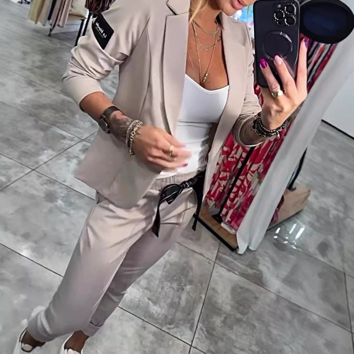 💥Wyprzedaż -49%✨【S-3XL】Kurtka i spodnie damskie casualowe (komplet 2 części)