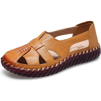 ❤️🥿【35-41】Novinka pro rok 2026,  Dámské ploché sandály měkké kožené barefoot sandály💥