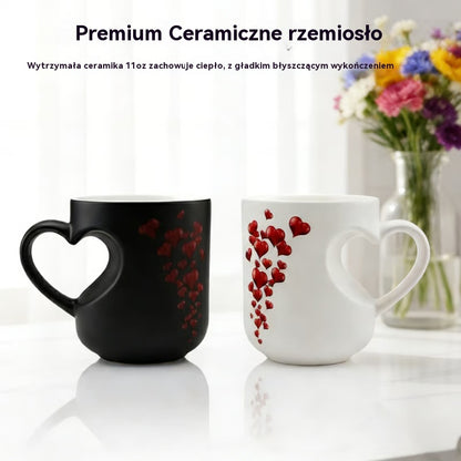 📢📢50% zniżki!!! ⏰ Walentynkowy ceramiczny kubek w kształcie serca, zmieniający kolor💝✨