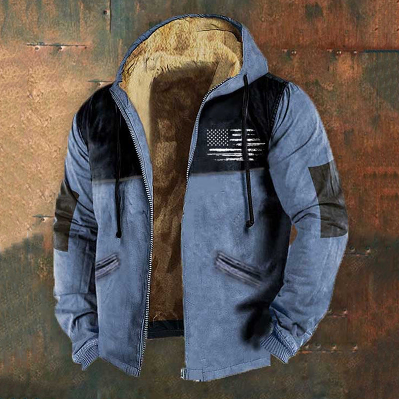 👨‍💻🧥✨【S-5XL】Nová pánska módna retro mikina s kapucňou a zipsom, 3D digitálna potlač