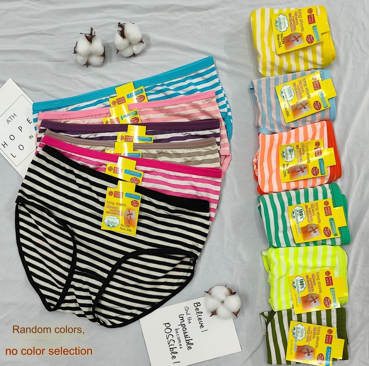 💥【12 sztuk】Nowa bawełniana bielizna w paski z wysokim stanem dla osób w średnim i starszym wieku