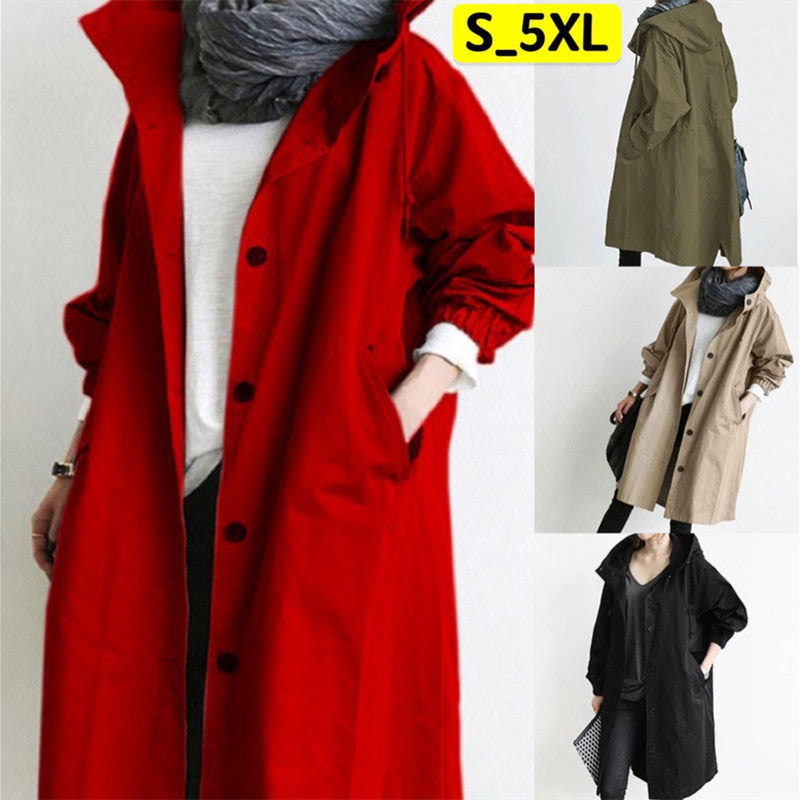 【S-5XL】 2024 nowa, jesienna, długa, swobodna wiatrówka w dużych rozmiarach, modna i elegancka