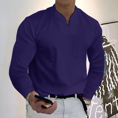 🔥Doprava zdarma🔥【S-5XL】Nové pánske tričko s výstrihom do V z elastickej bavlny 
