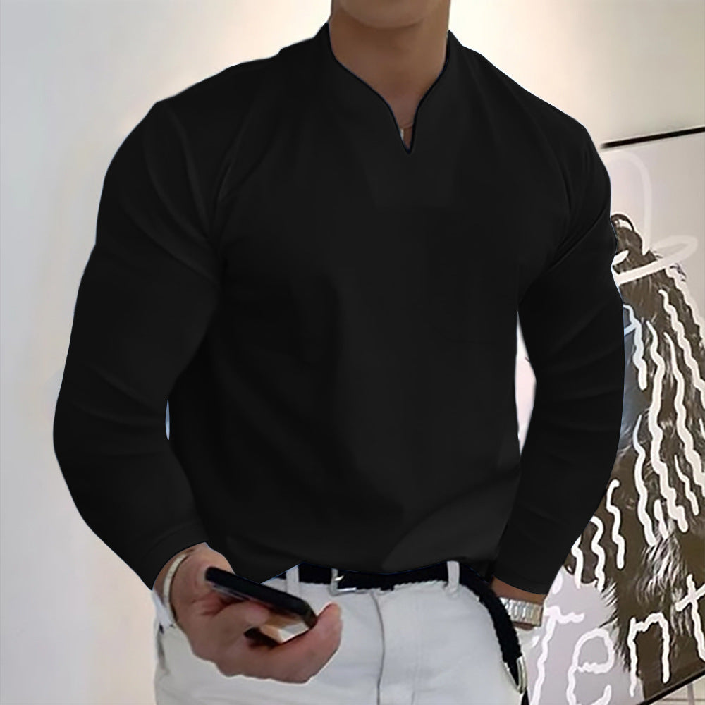 🔥Doprava zdarma🔥【S-5XL】Nové pánske tričko s výstrihom do V z elastickej bavlny 