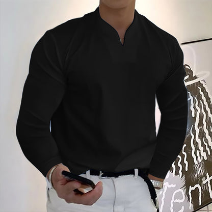 🔥【S-5XL】Divatos férfi V-nyakú sztreccs pamutpóló