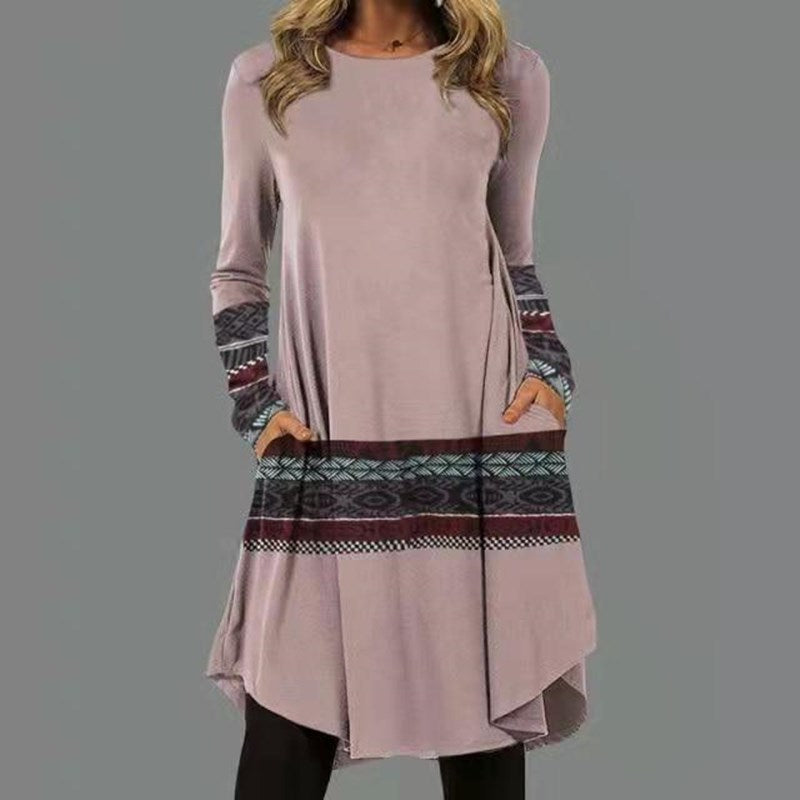 🔥【S-5XL】2024 Nowa jesienna sukienka z nadrukiem w stylu retro w etnicznym stylu