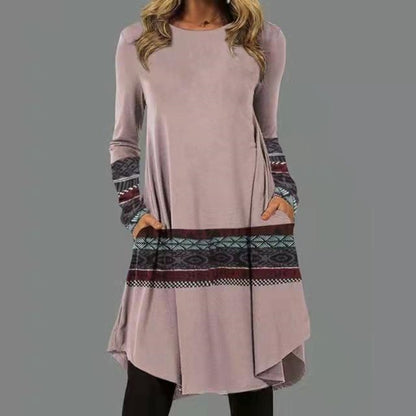 🔥【S-5XL】2024 Nowa jesienna sukienka z nadrukiem w stylu retro w etnicznym stylu
