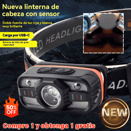 💥【Compre 1 y obtenga 1 gratis】🌟💡Faros LED de inducción con carga USB inteligente